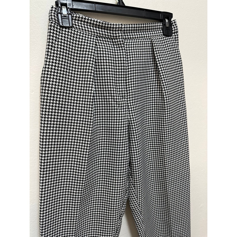 ASOS Houndstooth Pleated‎ Pants Trousers Career High Waist Size US 4 - Picture 4 of 9